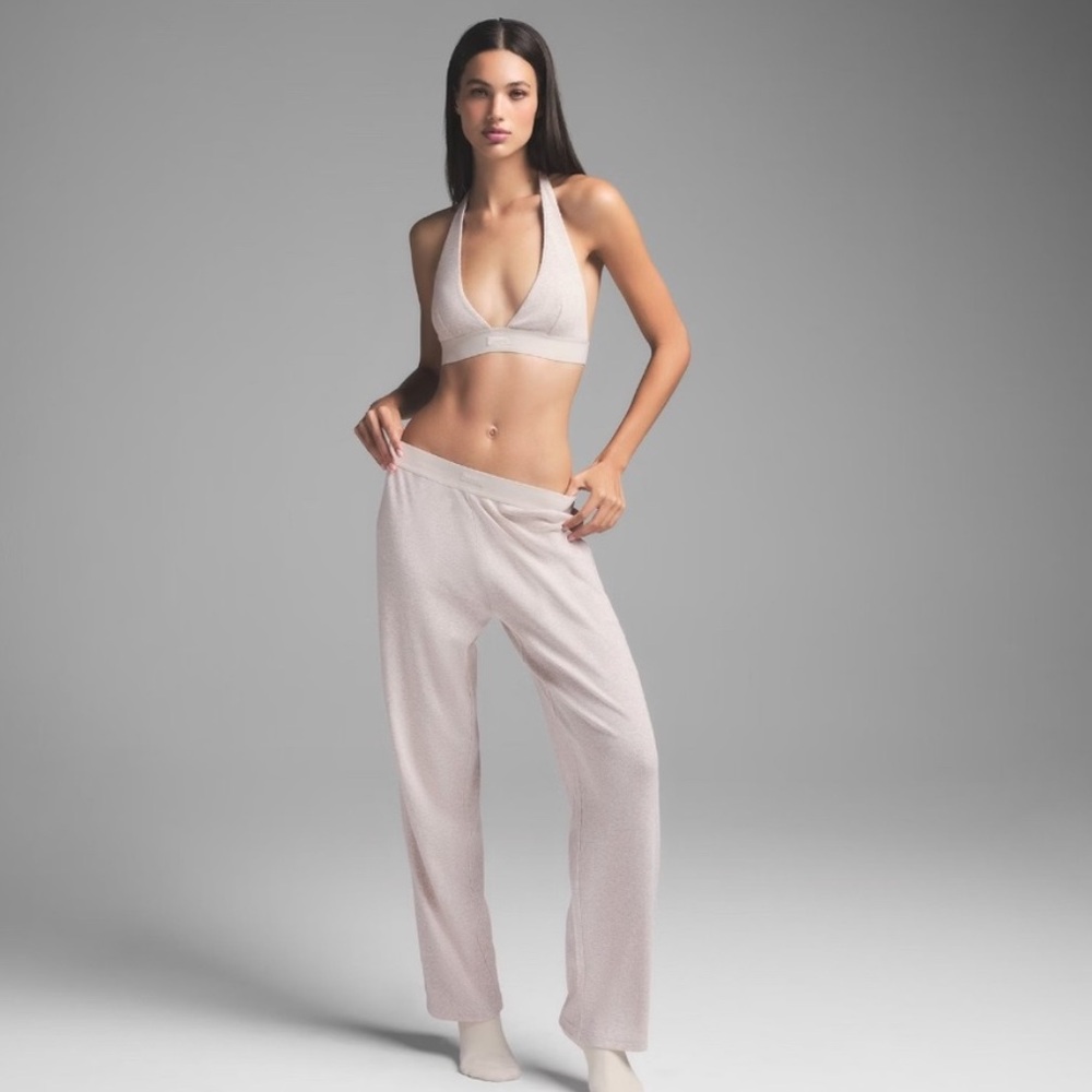 Skims NWT Cotton Rib Pant Color Oatmeal Heather, Size X-Small